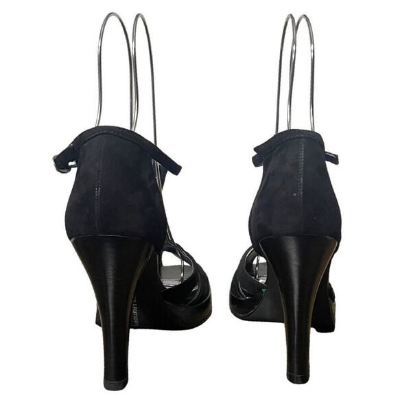 CHINESE LAUNDRY Nyrvana, Black Suede, Peep Toe, Ankle Strap heels, Size 7.5 - Picture 7 of 12